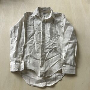 Oakton Ltd Dress Shirt Mens 16.5 34/35 White Check Long Sleeve Button Front